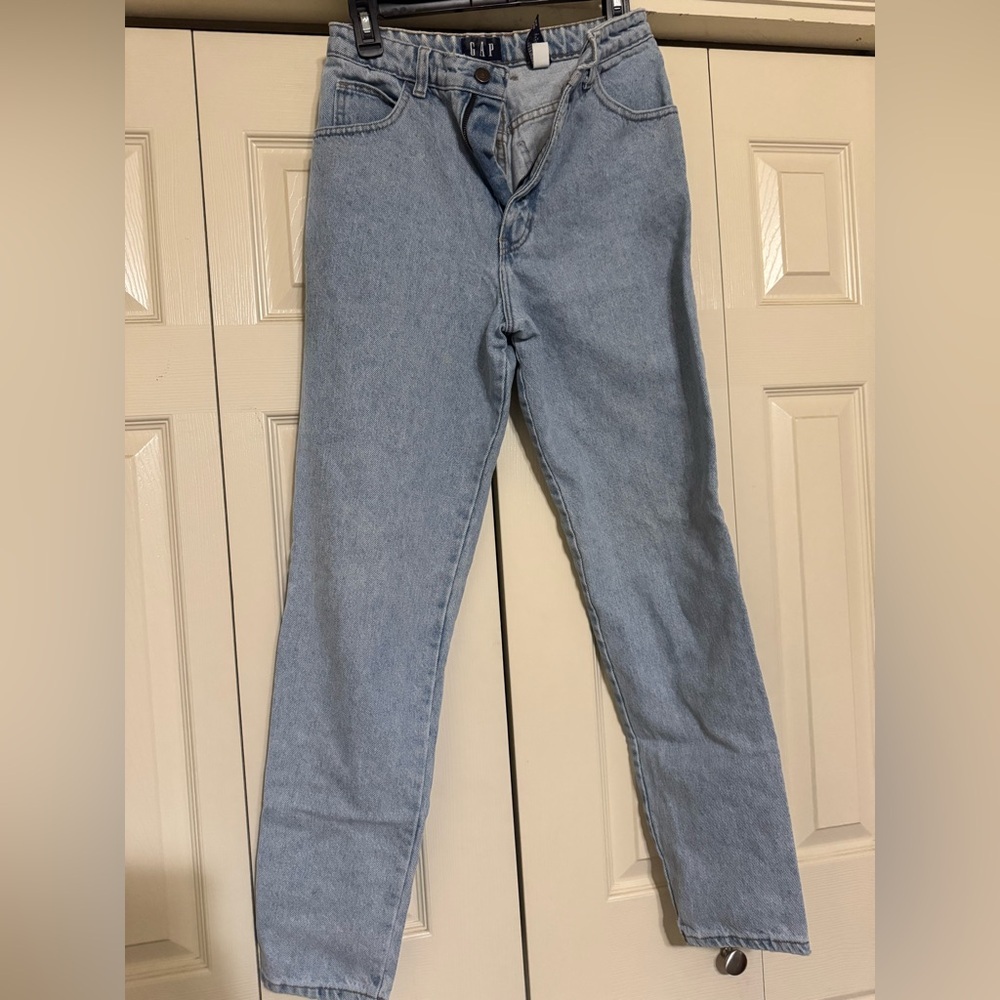 GAP Women's Mid Rise Straight Leg Light Wash Jeans, 90’s, Y2K - Picture 3 of 6